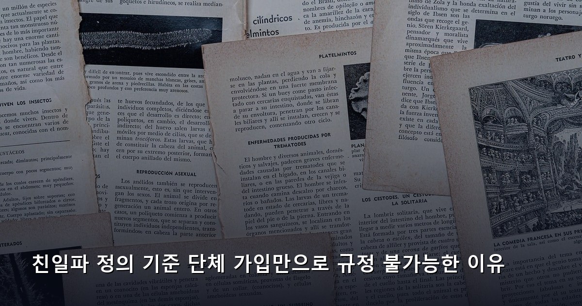 친일파 정의 기준 단체 가입만으로 규정 불가능한 이유