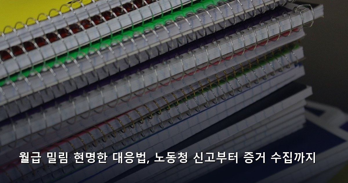월급 밀림 현명한 대응법, 노동청 신고부터 증거 수집까지